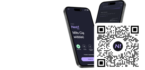 zeskanuj kod QR telefonem i pobierz aplikację Nest Banku