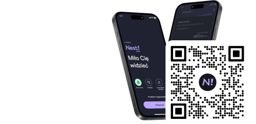 zeskanuj kod QR telefonem i pobierz aplikację Nest Banku
