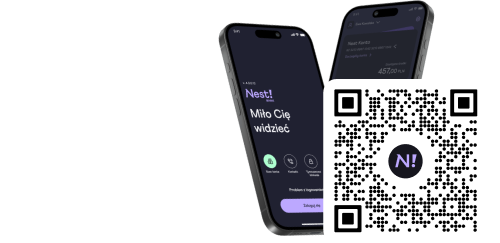 zeskanuj kod QR telefonem i pobierz aplikację Nest Banku